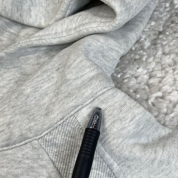 Lululemon Scuba Oversized Half Zip Crop Hoodie Heathered Light Grey M/L - Picture 6 of 12